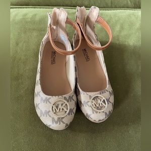 Girls Michael Kors ankle strap flats